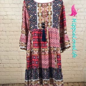 UMGEE Hippie Boho Dress NWT Fun Print 💕